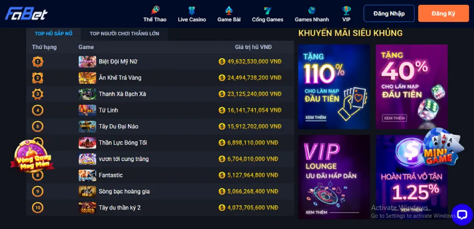 Khuyến mãi nạp lại hàng ngày momo88 casino